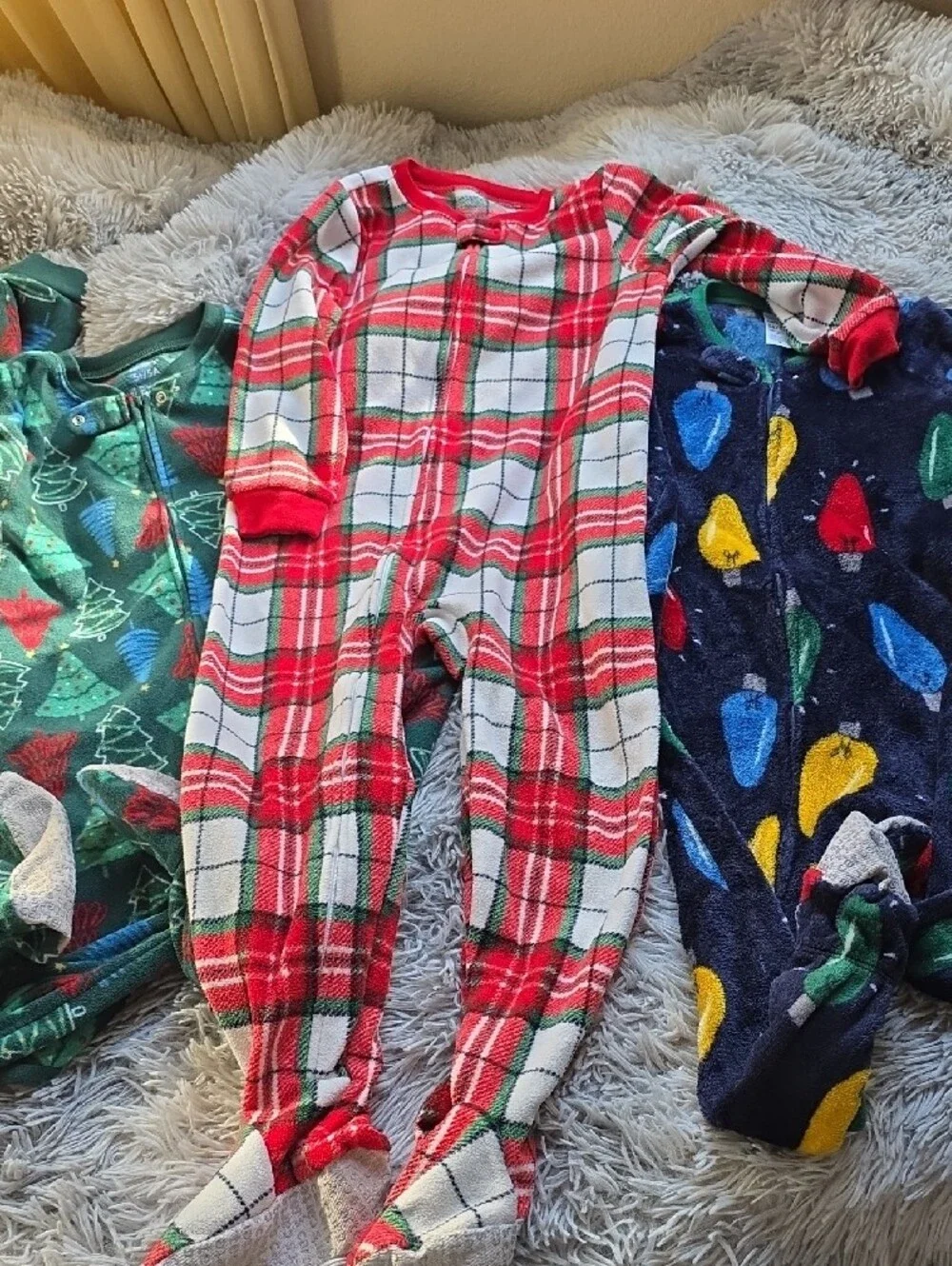 Carter's Red & White Holiday Plaid Footed Sleep Sack